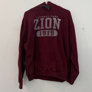 Maroon Zion national park hoodie
